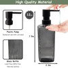 Gray Glass Soap Dispenser Set with Black Pump, 12oz Refillable