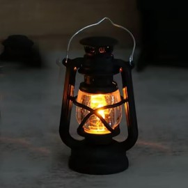 M01112 MOREZMORE 1pc Miniature Hurricane Lantern Lamp Electric with a Switch LED Light Mini Prop 65x40mm for a Prop, Doll, Dollhouse, Diorama