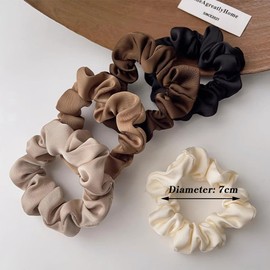 QISANKEE 6 Pieces Silk Scrunchies for Women Satin Hair Scrunchies, Ouchless Womens Hair Ties Suitable for All Hair Types Pain-Free Hair Accessories for Long Lasting Braids, Ponytails and More