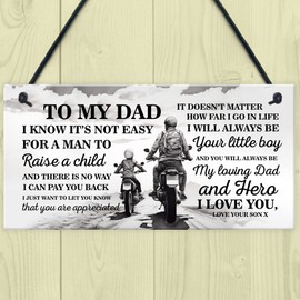 Red Ocean Novelty Motorbike Motorcyle Sign Biker Gift For Dad Fathers Day Birthday Gift From Son Thank You Gift