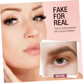 MERRYHAPY 28 Pairs eyelashes fake lashes full false lashes clear lash band lashes manga lashes cluster realistic lashes bulk natural look wispy strip lashes comics magnetic 3d fiber