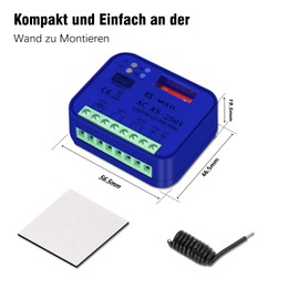 Universal Garage Door Receiver 85-250V, Multi Frequency 433-900MHz, Garage Door Relay Module, Universal RX Mutil Receiver for 45 Garage Door Remotes, 2.4GHz WiFi Connection