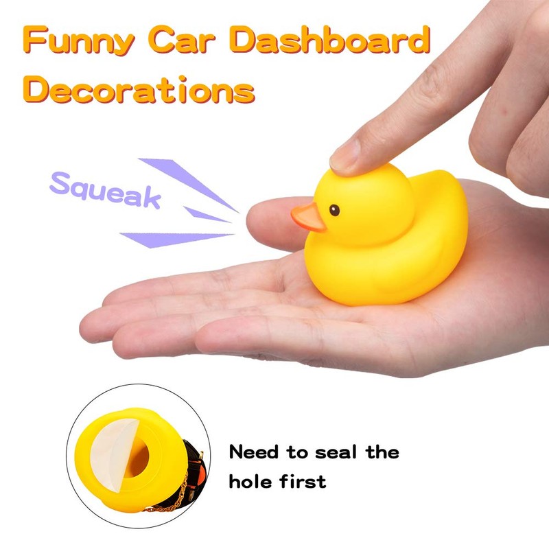 Wonuu Rubber Duck Car Decoration - Yellow Duck with Propeller,