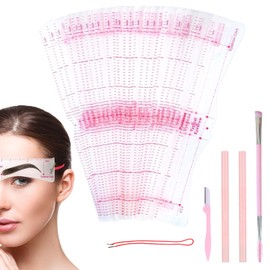24 Pieces Eyebrow Stencils Women's Set, Reusable Eyebrow Stencils, Eyebrow Ruler with 1 Brush, 1 Eyebrow Razor and 2 Eyebrow Pencils, Ideal for Various Makeup Looks