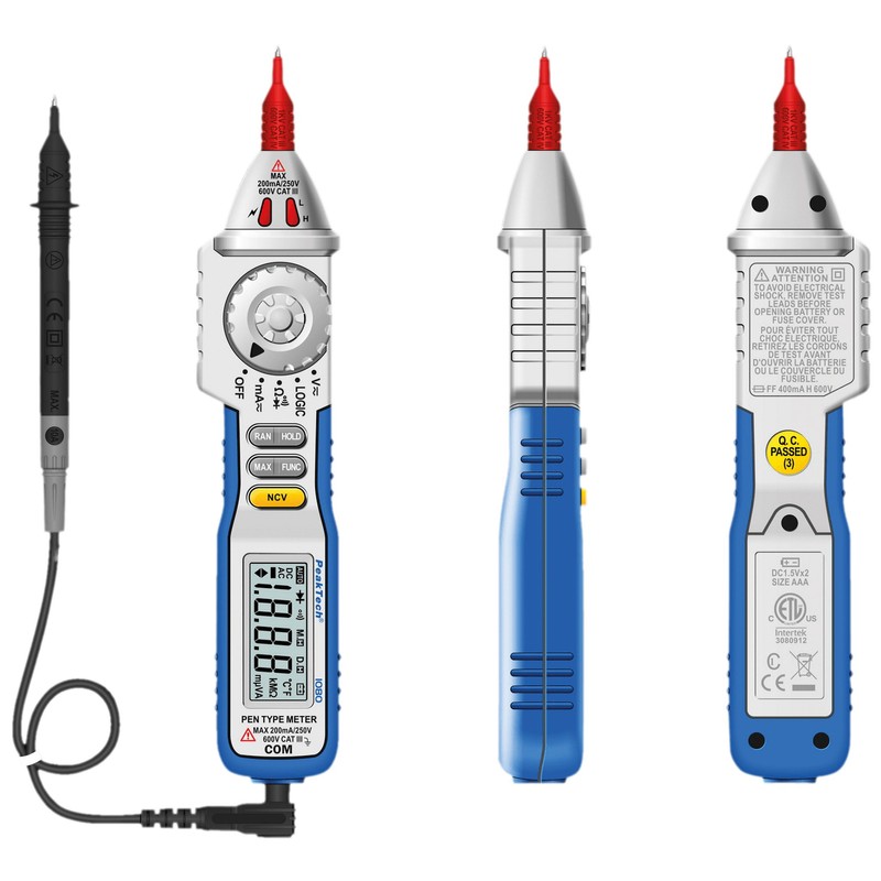 Digitales Stift-Multimeter, NCV Digitaler Spannungsprüfer mit LED-Anzeige, Voltmeter, elektronisches Amperemeter,