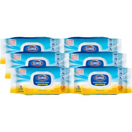 CloroxPro Clorox Disinfecting Wipes, Cleaning Wipes Flex Pack, Lemon Scent, 75 Ct, Pack of 6 (Pack May Vary)