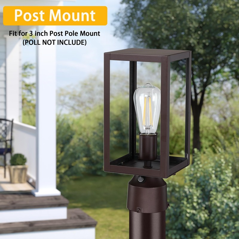 Dusk to Dawn Outdoor Post Lights with Pier Mount Base
