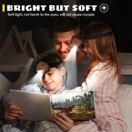 Dysaim LED Headlamp, Dinosaur Headlamp for Kids Head Lamp Outdoor Camping Essentials Gear Flashlight, Dinosaur Toys Headlight for Boys Girls or headlamps for Adults, Ideal Gift Toys for Birthday Xmas