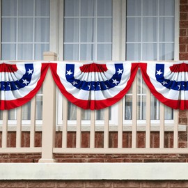 G128 USA Pleated Fan Flag, 1.5x3 Feet American USA Bunting Decoration Flags Printed