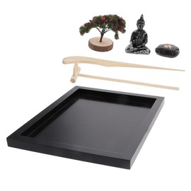 Levemolo 1 Set Zen Buddha Statue Zen Garden Kit for Desk Decor Elegant Desktop Micro Landscape Decor