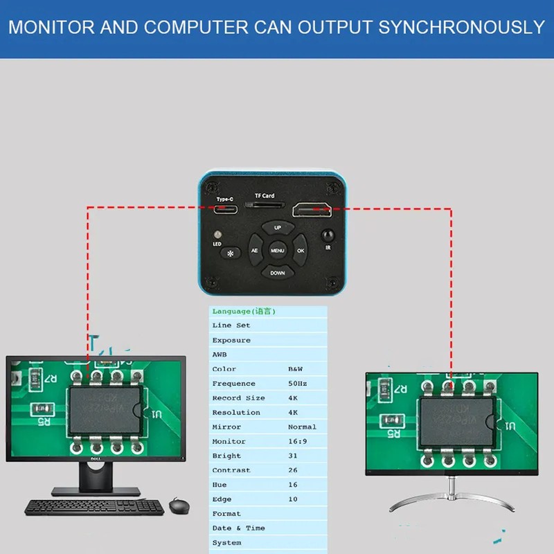 4K HD Microscope Camera 8.3MP 3840 X 2160 At 30FPS