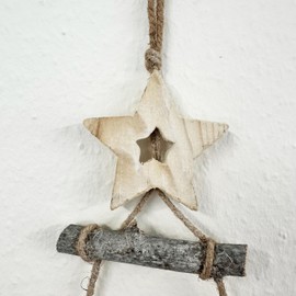 pf+a Rustic Wooden Ladder Tree - Nordic Christmas Decoration - 70cm