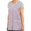 Ladies Dogtooth Buttons Through Design Piping Tabard Apron Overalls Front
