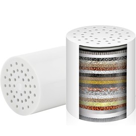 SNORF Cartucho de Filtro para Ducha de Nivel 20 (Paquete de 2), Accesorio para Filtro de Agua para Regadera, Pieza de Repuesto para Filtro para Regadera, Elimina el Cloro y Protege la Salud de la piel