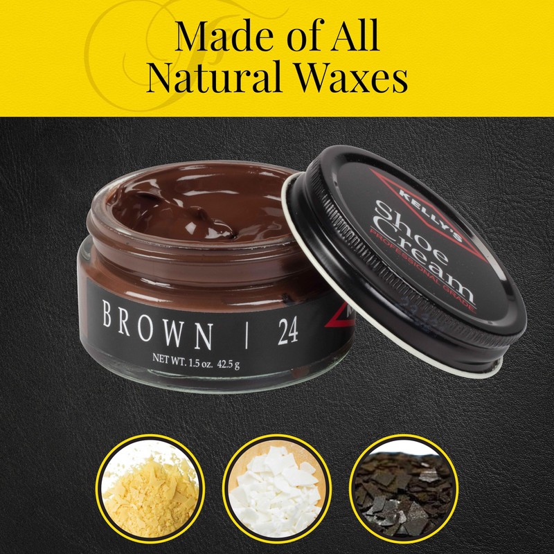 Kelly's Brown Shoe Polish 1.5 oz - Professional Leather Shoe