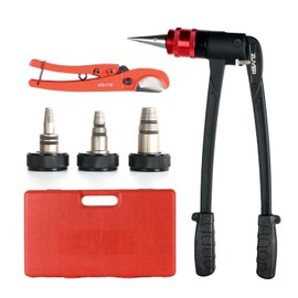 ZUVER PEX-A Expander Tool Kit with 3 Self-Rotary Matte Nickel Plated Expansion Heads (1/2", 3/4", 1") – Includes PEX Cutter, Meets ASTM F1960 Standard, for Plumbing, HVAC, and PEX Fittings