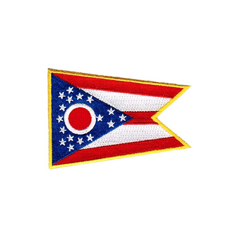 Ohio State Flag Embroidered Patch Iron-On OH Emblem