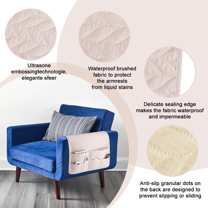 SITAKEGS Waterproof Sofa Armrest Organiser, Non-Slip Couch Armchair Caddy Storage