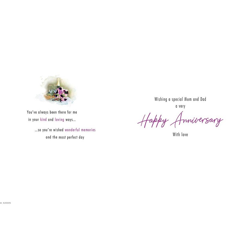 Traditional Annivesary Card Mum & Dad - 9 x 6