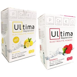 Ultima Replenisher Electrolitos en polvo, frambuesa y limonada, paquete de 40 paquetes                                                                