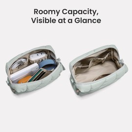 tomtoc 360 Protective Puffy Laptop Sleeve Set for 15-inch MacBook Air M4/A3241 2025, M3/A3114, M2/A2941, Quilted Soft Puffer Bag with a Tech Pouch for 15-inch Surface Laptop 7(Copilot+ PC)/6/5/4/3