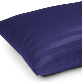 Moonlight Bedding Pillow cases 2 pack - Navy Stripe 50x75cm Luxury Pillowcase 100% Microfiber Hotel Quality Pillow Cover - Super Soft and Breathable Pillow Case