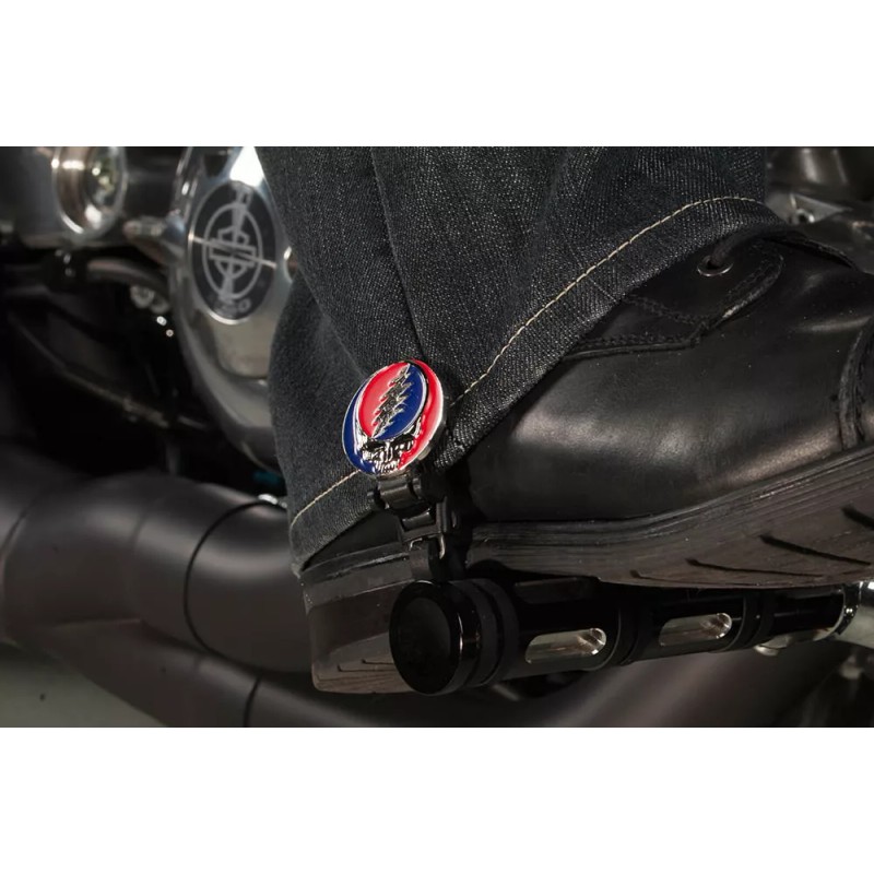 Biker Boot Straps 4" Dead Skull Biker Boot Stirrups