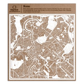 O3 DESIGN STUDIO Rome Paper Cut Map White 30x30 cm Paper Art