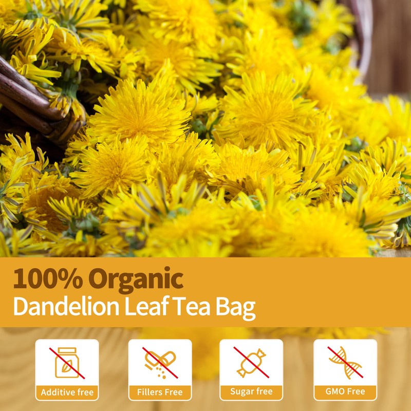 Dandelion Leaf & Root Tea Bags Organic, Roasted Dandelion Root