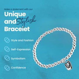 Firefighter Helmet Silver Beaded Adjustable Bracelet, Heroism Gift, Non Tarnish Firefighter Helmet Charm Beaded Adjustable Bracelet, Firefighter Helmet Jewelry for Firefighters