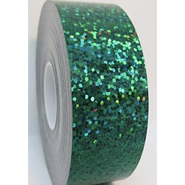 Paper Street Plastics Roll of Sparkle Tape, 1 inch x 50 feet, Holographic Glitter, Sequins (Emerald Green)