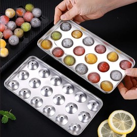 Stainless Steel Ice Cube Trays, 4 Pack with 72 Round Ice Cube Slots - Easy Release, Plastic-Free, Zero Waste