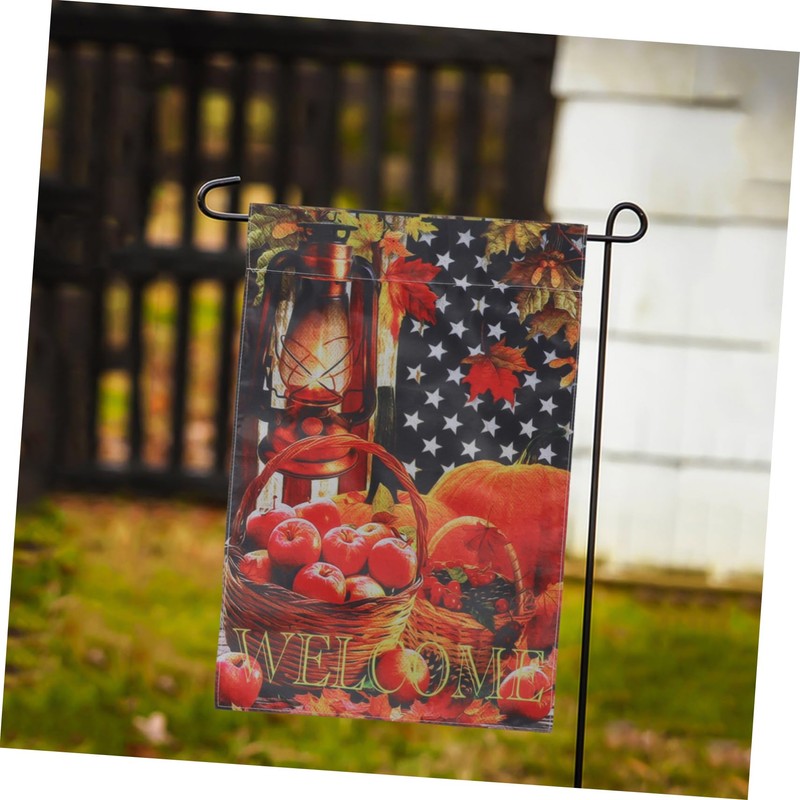 BESPORTBLE 2pcs Autumn Garden Flags Double-sided Welcome Flags Pumpkin Fall