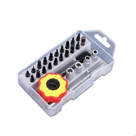 Magnetic Ratchet Screwdriver Set, 27 in 1 Universal Multi Bit Screwdriver and Ratchet Set with Torx/Slotted/Phillips for DIY/Electronics Repair/Hand Tools