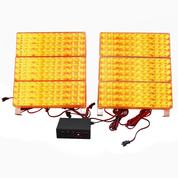 HQRP 288 LED / 6 Panels Emergency Amber Strobe Deck