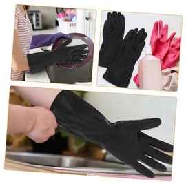 FRCOLOR Reusable Kitchen Cleaning Gloves Thickened Dishwashing Gloves for Housework Comfortable Absorbent and Stylish Rubber for Kitchen and Bathroom Use