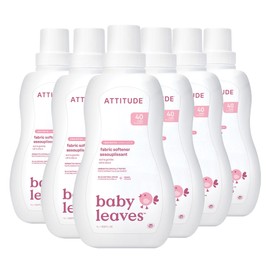 ATTITUDE Baby Fabric Softener, Plant and Mineral-Based Ingredients, HE Compatible, Vegan and Cruelty-free Laundry and Household Products, Unscented, 40 Loads, 33.8 Fl Oz (Pack of 6)