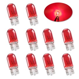 Yifengshun T10 Small Halogen Light Bulb Red,Super Bright 194 W5W 168 5W Wedg Bulbs for Car License Plate Light Dome Map Light Side Parking Light Fog Light Tail Light 12V (10 Pack)