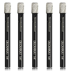 5 Packs Dry Diamond Drill Bits Set 1/4" 6mm Vacuum Brazed Diamond Hole Saws for Granite Tile Ceramic Marble Stone Glass and More Hard Materials (not for Wood), Round Shank with Storage Case.