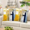 Blue and Yellow Abstract Pillow Covers - Abstract Modern Oil