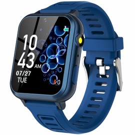 Kids Smart Game Watch with 24 Games HD Touch Screen Video Camera Music Player Pedometer Flashlight Alarm Clock 12/24 hr, Gifts for 5-12 Year Olds Boys