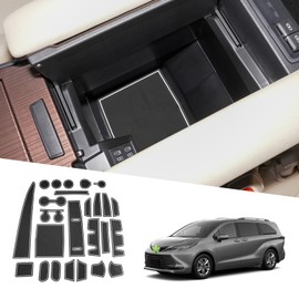 2024 Sienna(LE/XLE/XSE/Limited/Platinum) Door Slot Mats for Toyota Sienna Accessories 25PCS/Sets Cup Holder Inserts Sienna Center Console Liner Mats Compatible with 2021 2022 2023 2024 Toyota Sienna