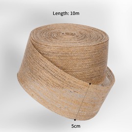 10m Hessian Ribbon for Gift Wrapping Crafting, 5cm Wide Burlap Ribbon Jute Ribbon Gift Wrapping Ribbon for Christmas New Year Wedding Birthday Party Decorations