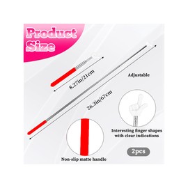 2Pcs Pointer Finger Stick – Multipurpose Teacher Supplies Pointer Stick, Classroom Pointer and Finger Pointer Stick, Engaging Colors – Classroom Essentials for Effective Presentations（Red）