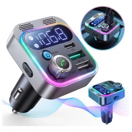 Transmisor Fm Bluetooth 5.3 Para Coche Con Adaptador Pd 48w