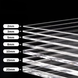 Acrylic Plexiglass Plastic Sheet - 1/16" Thick - Clear Transparent (2-Pack, 6" x 8")