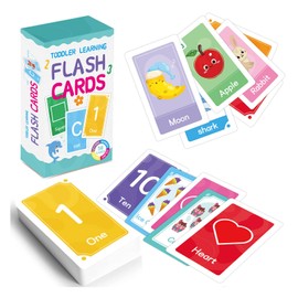Toddler Learning Flash Cards - Letter Flashcard - for Toddlers Ages 18 Months + - 58 Pcs Alphabet Flash Cards Contains Letters, Colors, Shapes and Numbers, Waterproof Learning Educational Toys (02)