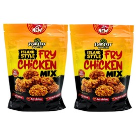 Spur Tree Jamaican Island Style Chicken Mix - Seasoned Coating for Crispy Flavor - Frying Magic for Deliciously Easy Meals - 8 Oz (2-Pack)