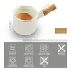 FARCADY 0.6qt Mini Enamel Milk Pot Insulated Wooden Handle 2