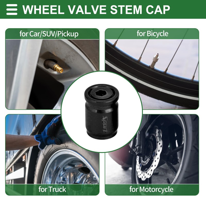 Motoforti Tire Valve Stem Caps Tyre Valve Dust Covers 8x13mm